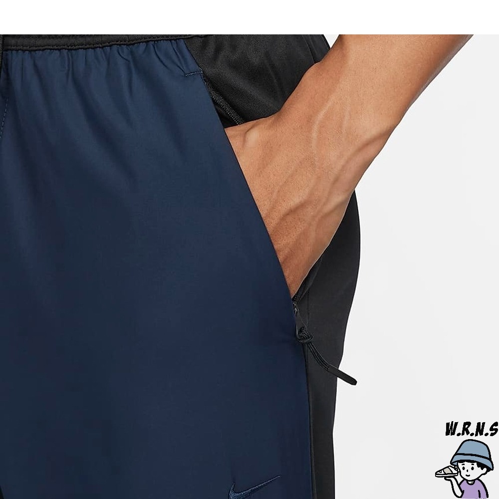 Nike 男裝 長褲 防潑水 拼接 锥形褲 拉鍊口袋 黑藍 FB8602-010-細節圖6