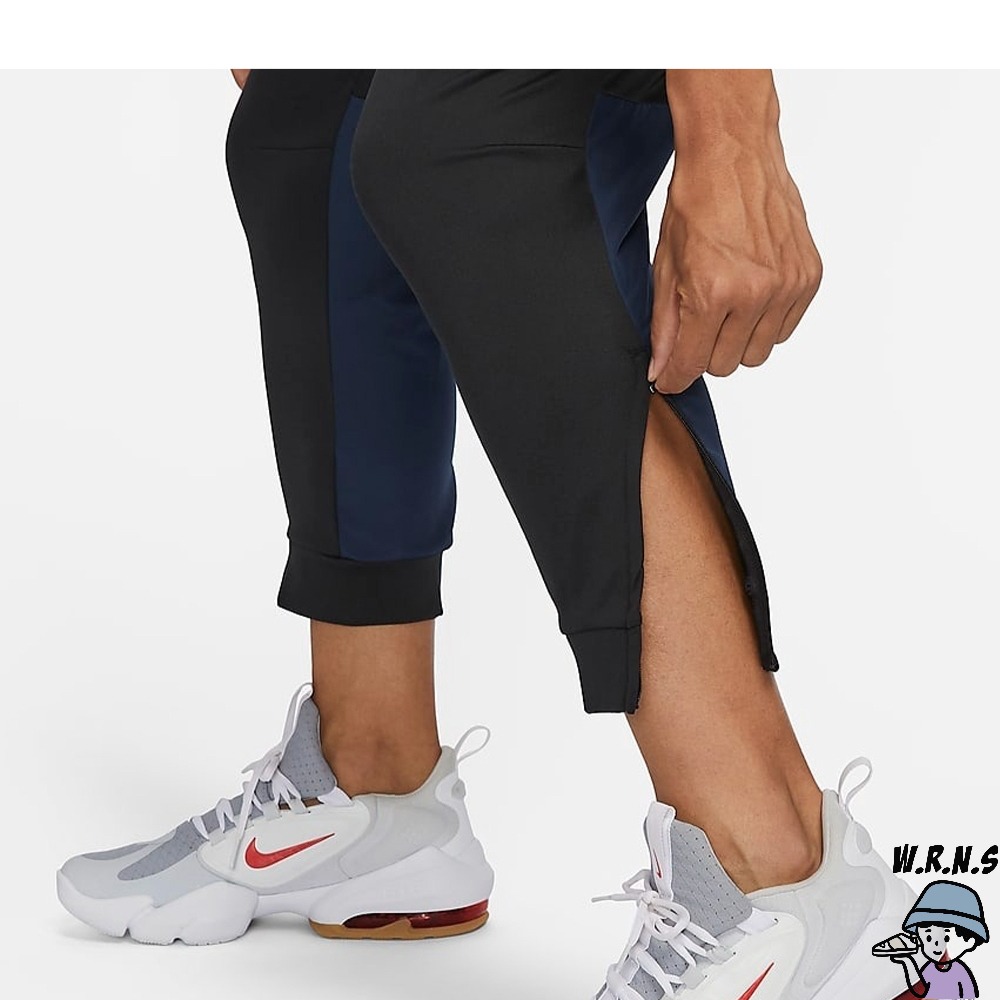 Nike 男裝 長褲 防潑水 拼接 锥形褲 拉鍊口袋 黑藍 FB8602-010-細節圖7