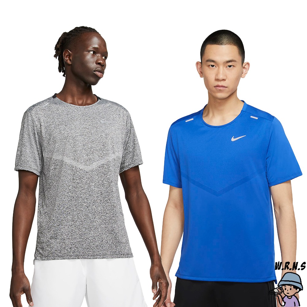 Nike 男裝 短袖上衣 Dri-FIT 排汗 灰/寶藍CZ9185-011/CZ9185-481-細節圖2