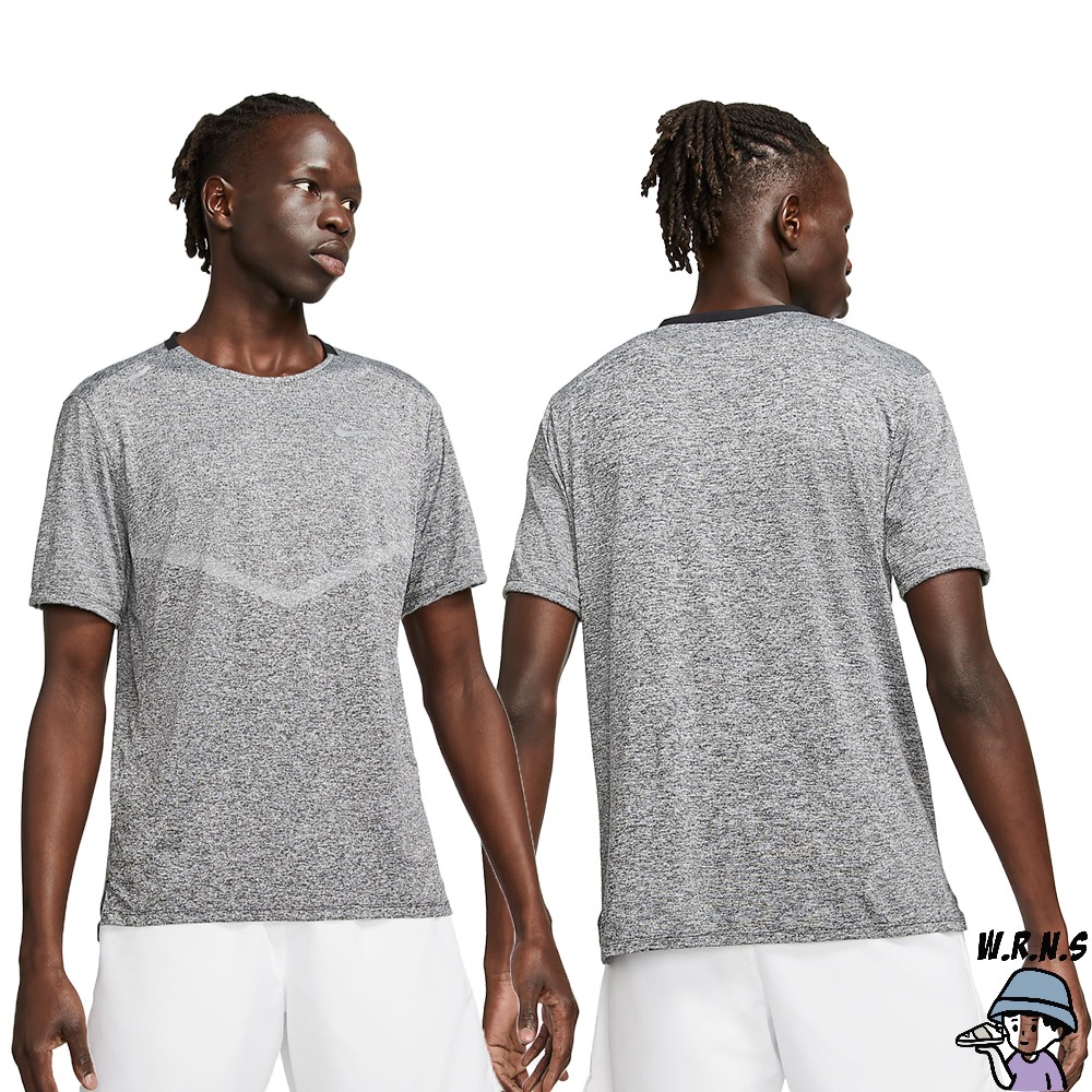 Nike 男裝 短袖上衣 Dri-FIT 排汗 灰/寶藍CZ9185-011/CZ9185-481-細節圖3