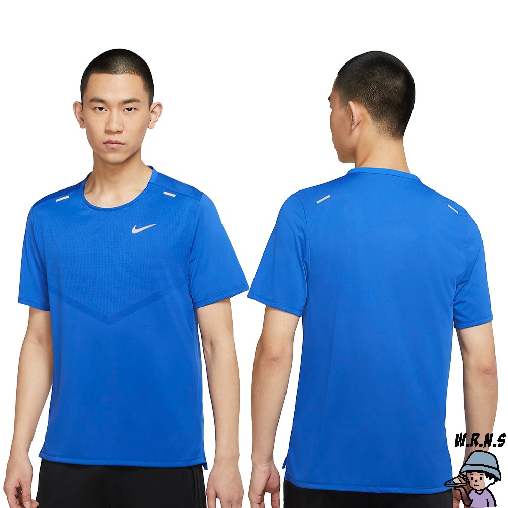 Nike 男裝 短袖上衣 Dri-FIT 排汗 灰/寶藍CZ9185-011/CZ9185-481-細節圖4