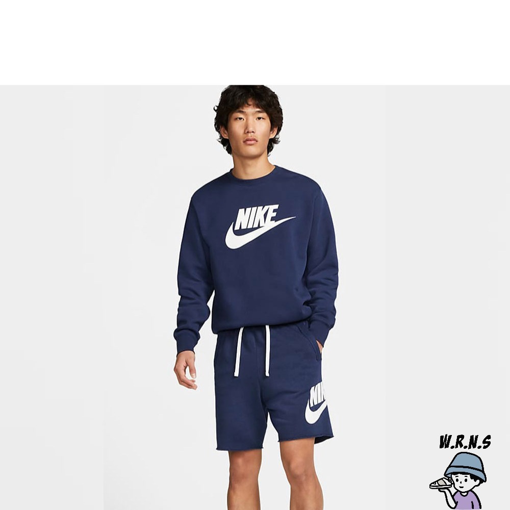 Nike 男裝 短褲 毛巾圈 捲邊 深藍DX0503-410-細節圖8