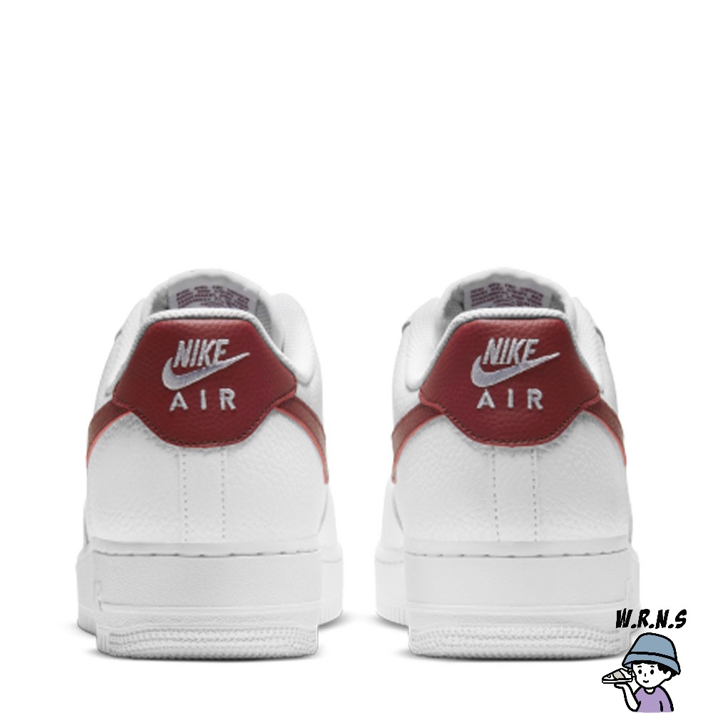 Nike 男鞋 休閒鞋 AF1 荔枝皮鐵牌 AIR FORCE 1 07 白紅CZ0326-100-細節圖5