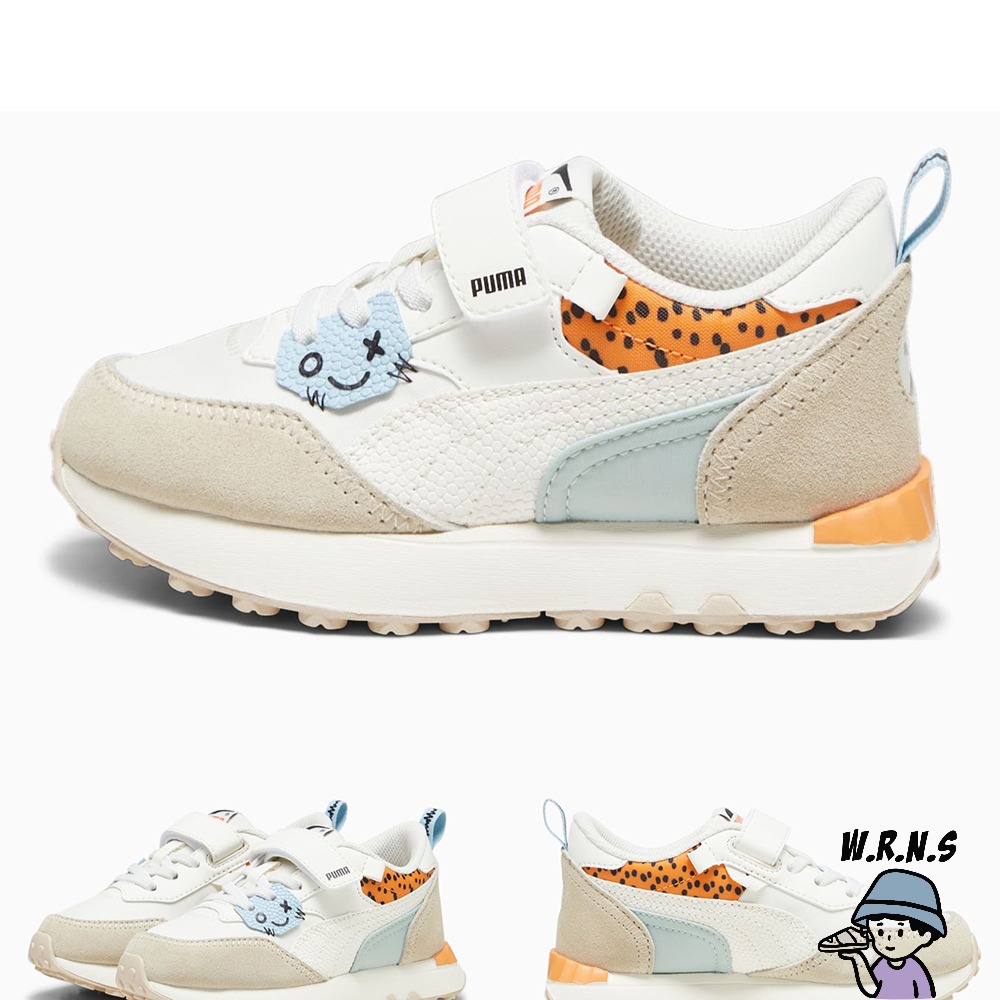 Puma 童鞋 中童 休閒鞋 魔鬼氈 Rider FV Mix Match黑/白 39258501/39258502-細節圖3