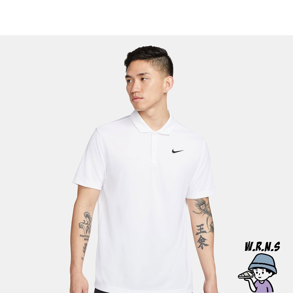 Nike 男裝 短袖 Polo衫 排汗 刺繡 白黑DH0858-100-細節圖2