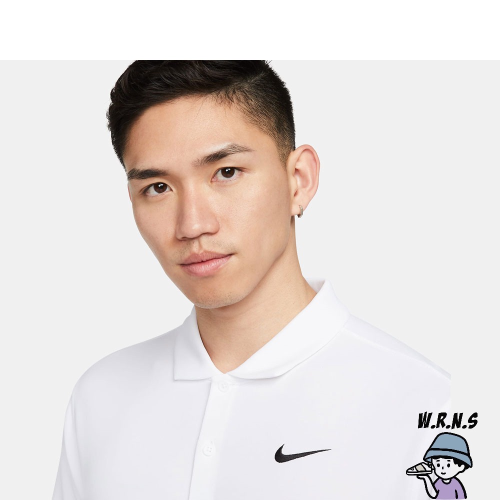Nike 男裝 短袖 Polo衫 排汗 刺繡 白黑DH0858-100-細節圖4