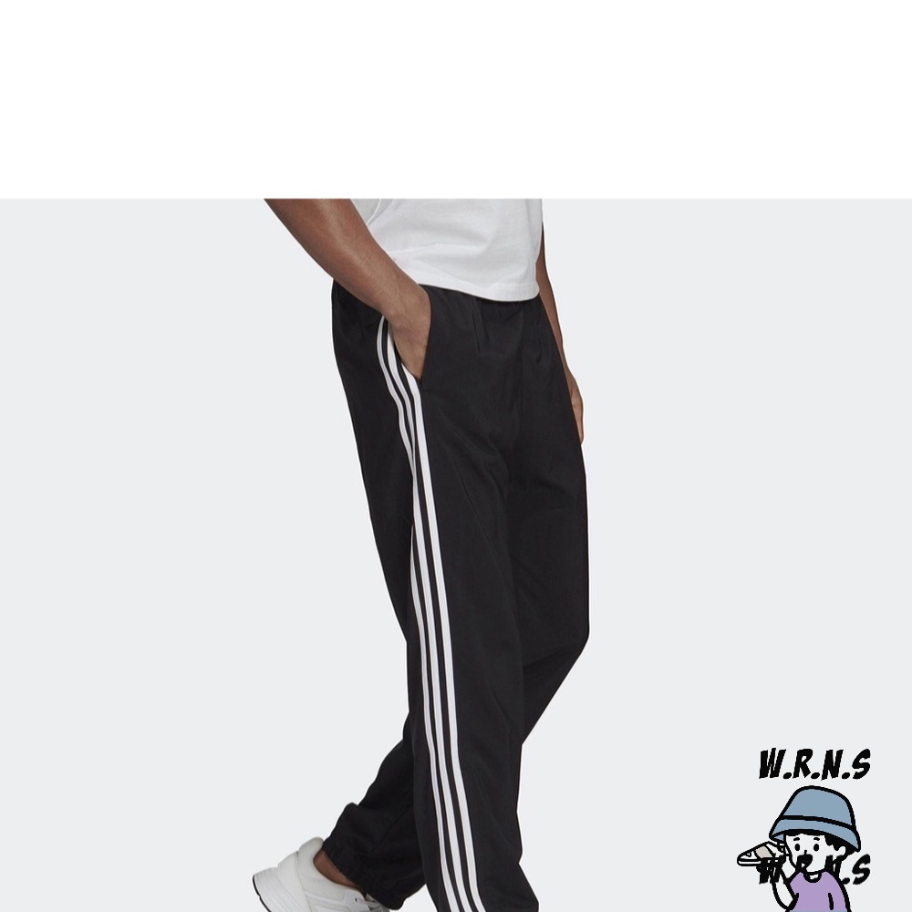 Adidas 男裝 長褲 拉鍊口袋 三條線 排汗 黑GK8989-細節圖4