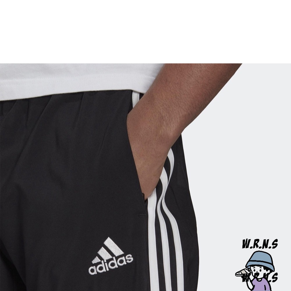 Adidas 男裝 長褲 拉鍊口袋 三條線 排汗 黑GK8989-細節圖6