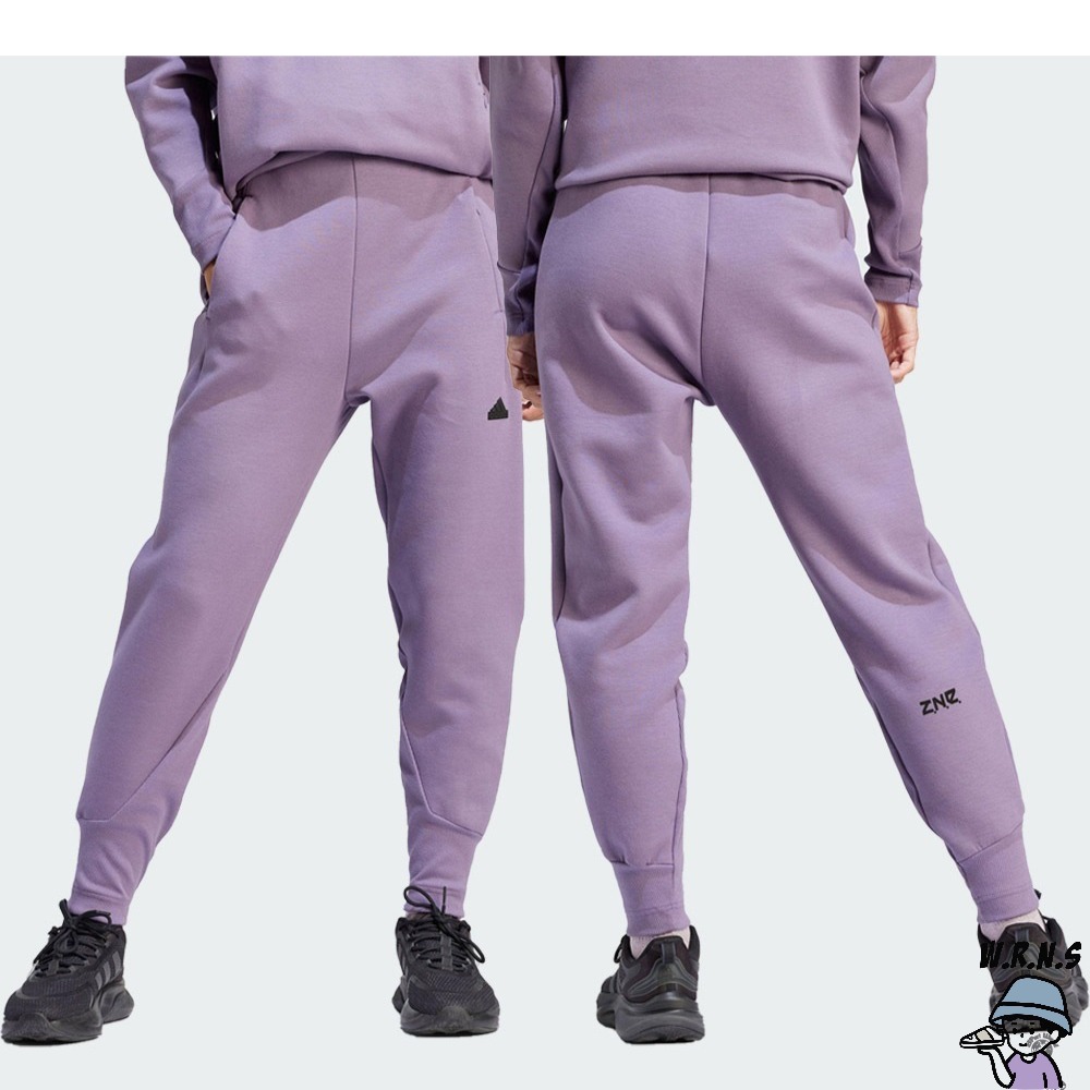 Adidas 女裝 長褲 拉鍊口袋 縮口 Z.N.E 棉 紫/灰 IN5139/IN5141-細節圖3