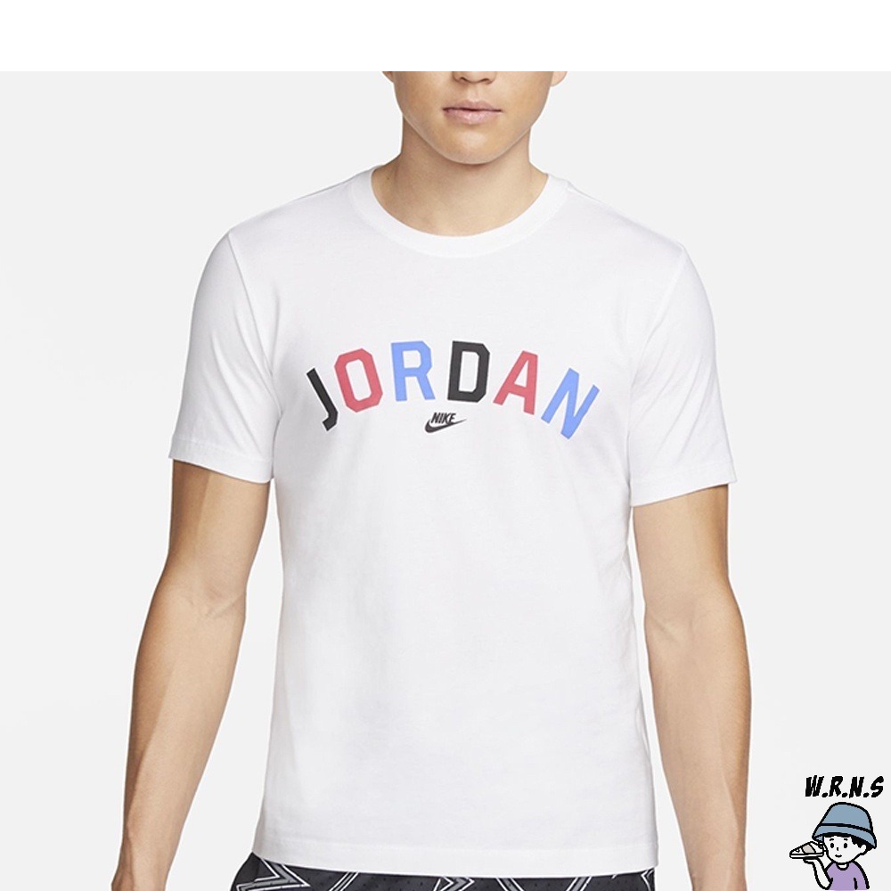 NIKE Jordan Sport DNA 男裝 短袖 休閒 經典 棉質 字母 白 彩色【DH8979-100-細節圖2