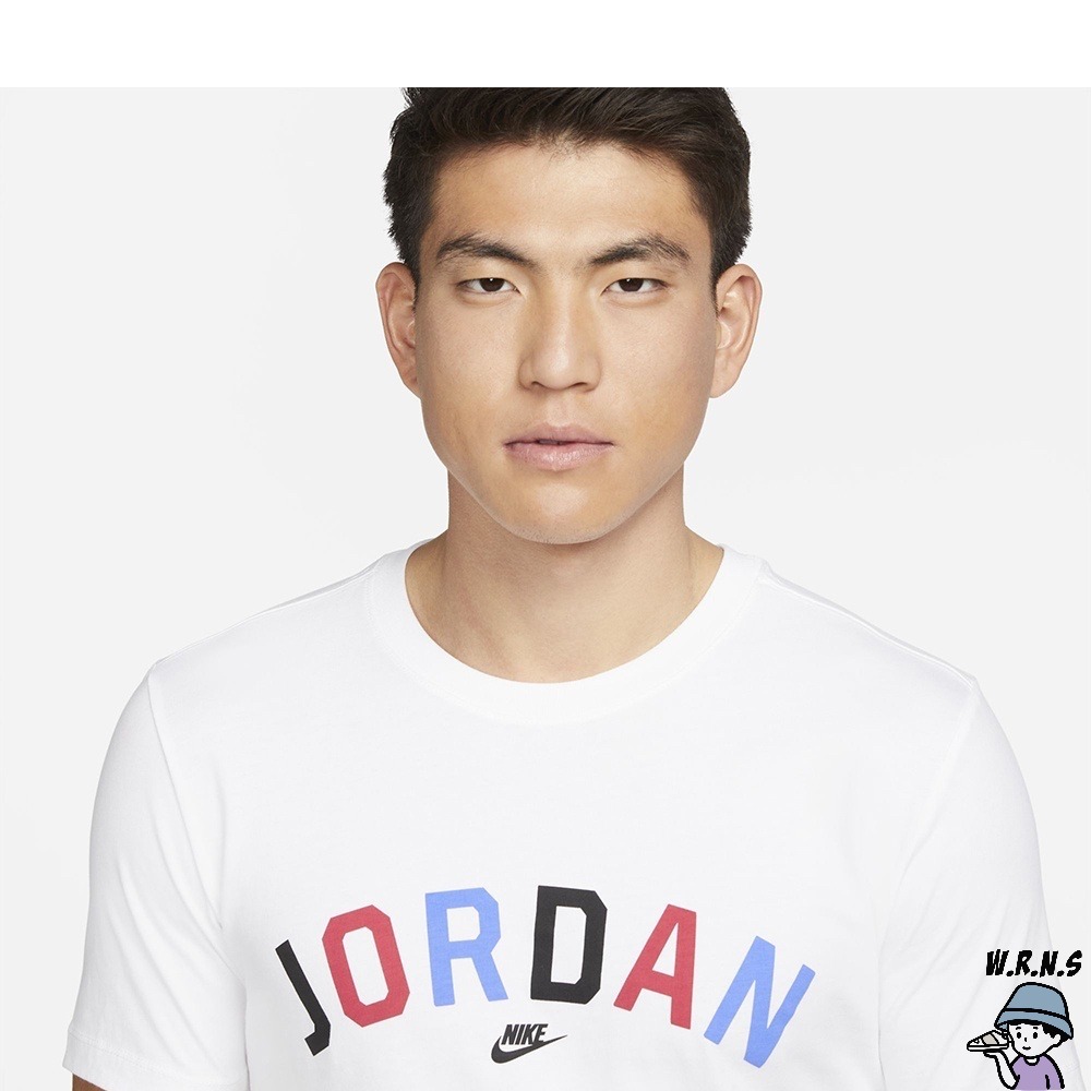 NIKE Jordan Sport DNA 男裝 短袖 休閒 經典 棉質 字母 白 彩色【DH8979-100-細節圖4