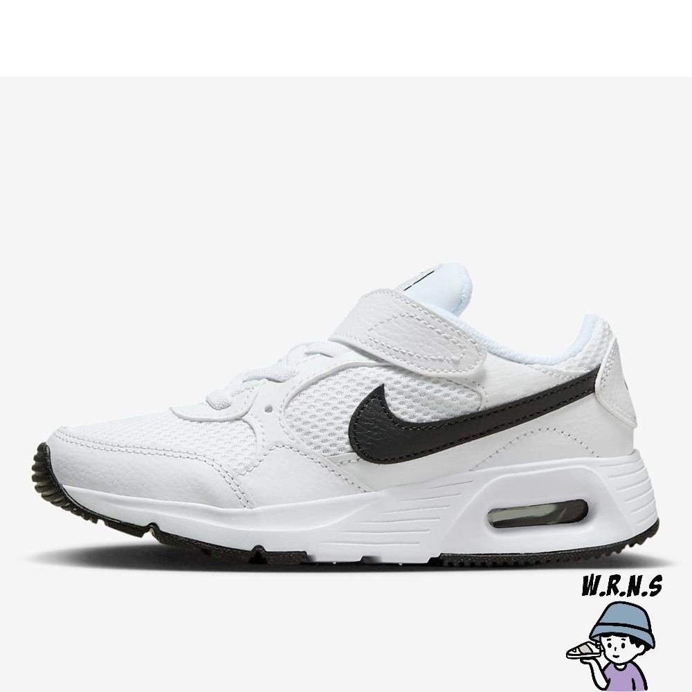 Nike 童鞋 中童 慢跑鞋 魔鬼氈 Air Max SC 白黑 CZ5356-102-細節圖2