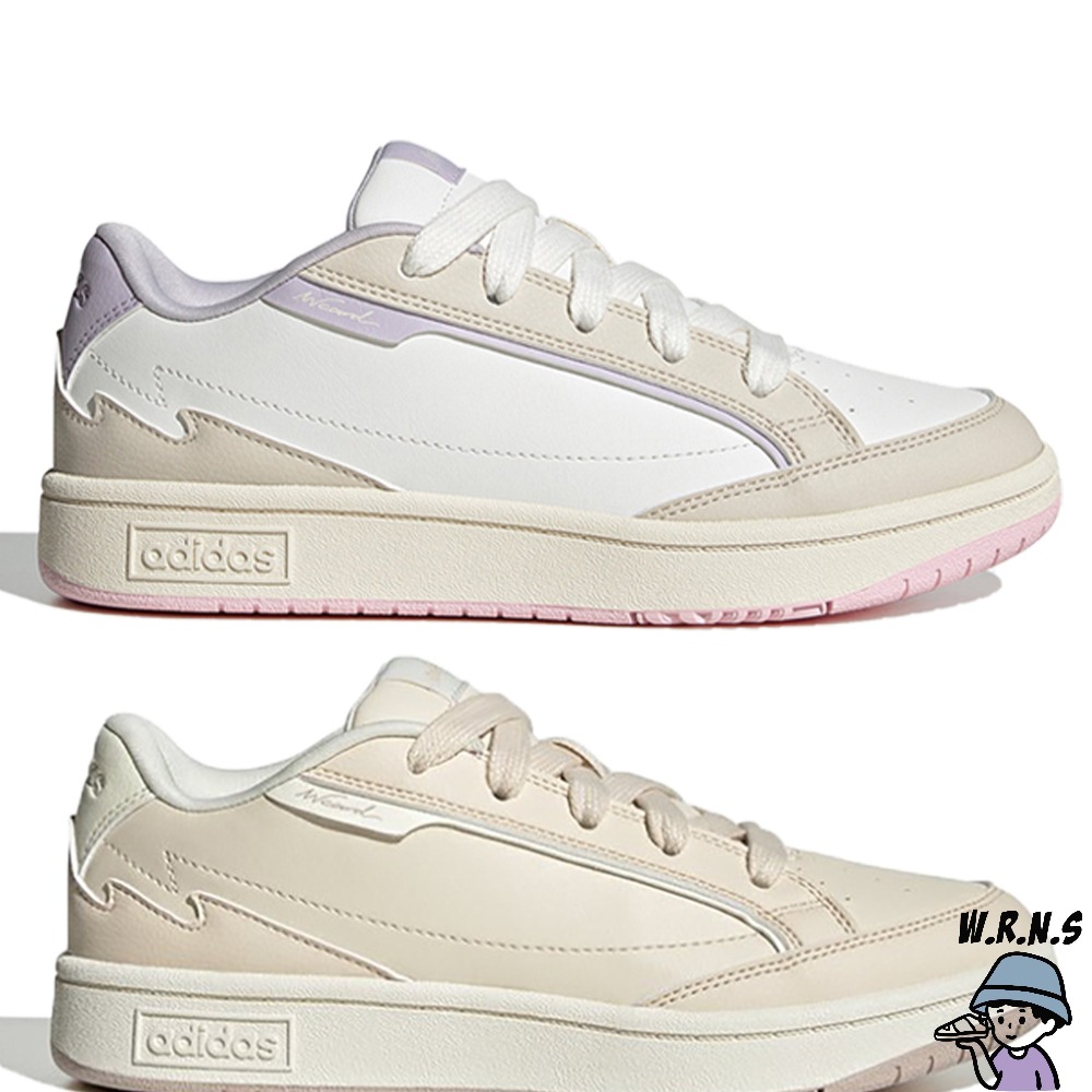Adidas 女 休閒鞋 皮革 WCARD 白紫/奶茶 IG5490/IG5492-細節圖2