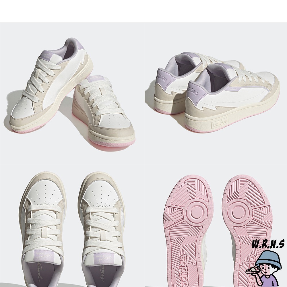 Adidas 女 休閒鞋 皮革 WCARD 白紫/奶茶 IG5490/IG5492-細節圖4