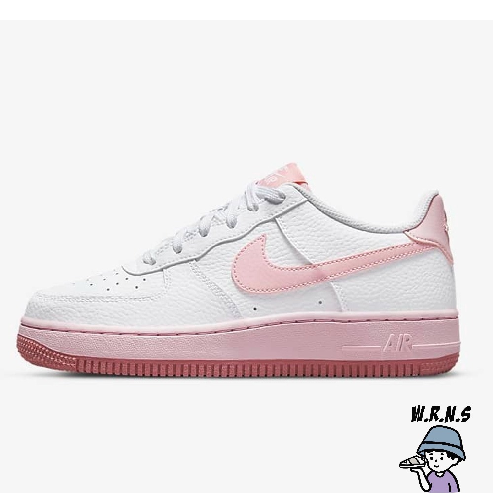 Nike 女鞋 大童鞋 休閒鞋 Air Force 1 GS 草莓優格 粉白 CT3839-107-細節圖2
