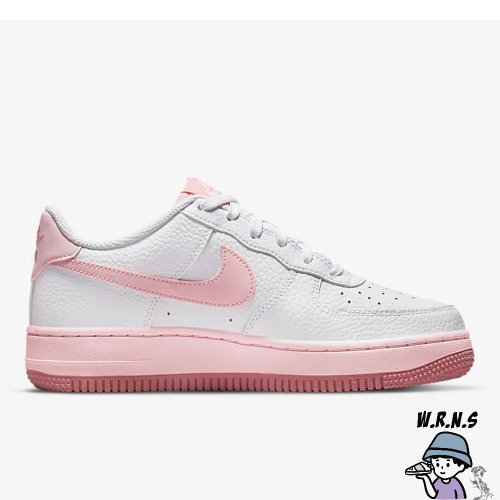 Nike 女鞋 大童鞋 休閒鞋 Air Force 1 GS 草莓優格 粉白 CT3839-107-細節圖3