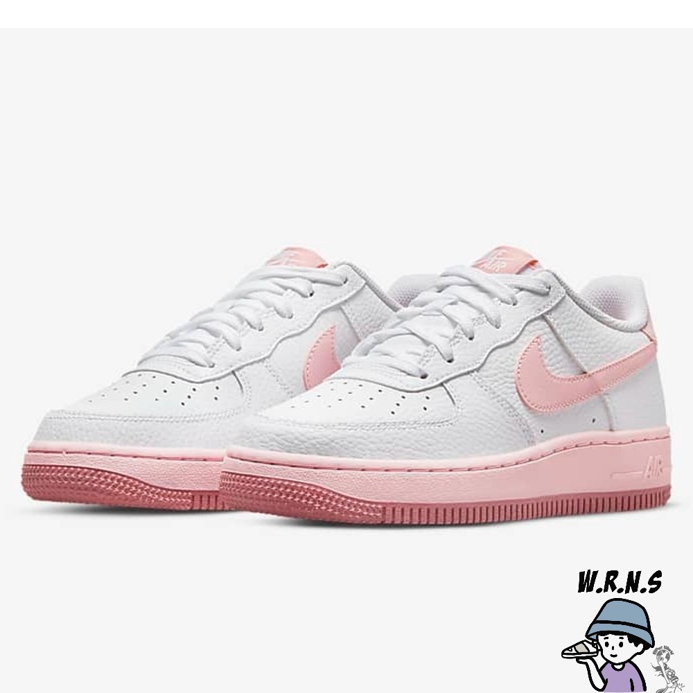 Nike 女鞋 大童鞋 休閒鞋 Air Force 1 GS 草莓優格 粉白 CT3839-107-細節圖4
