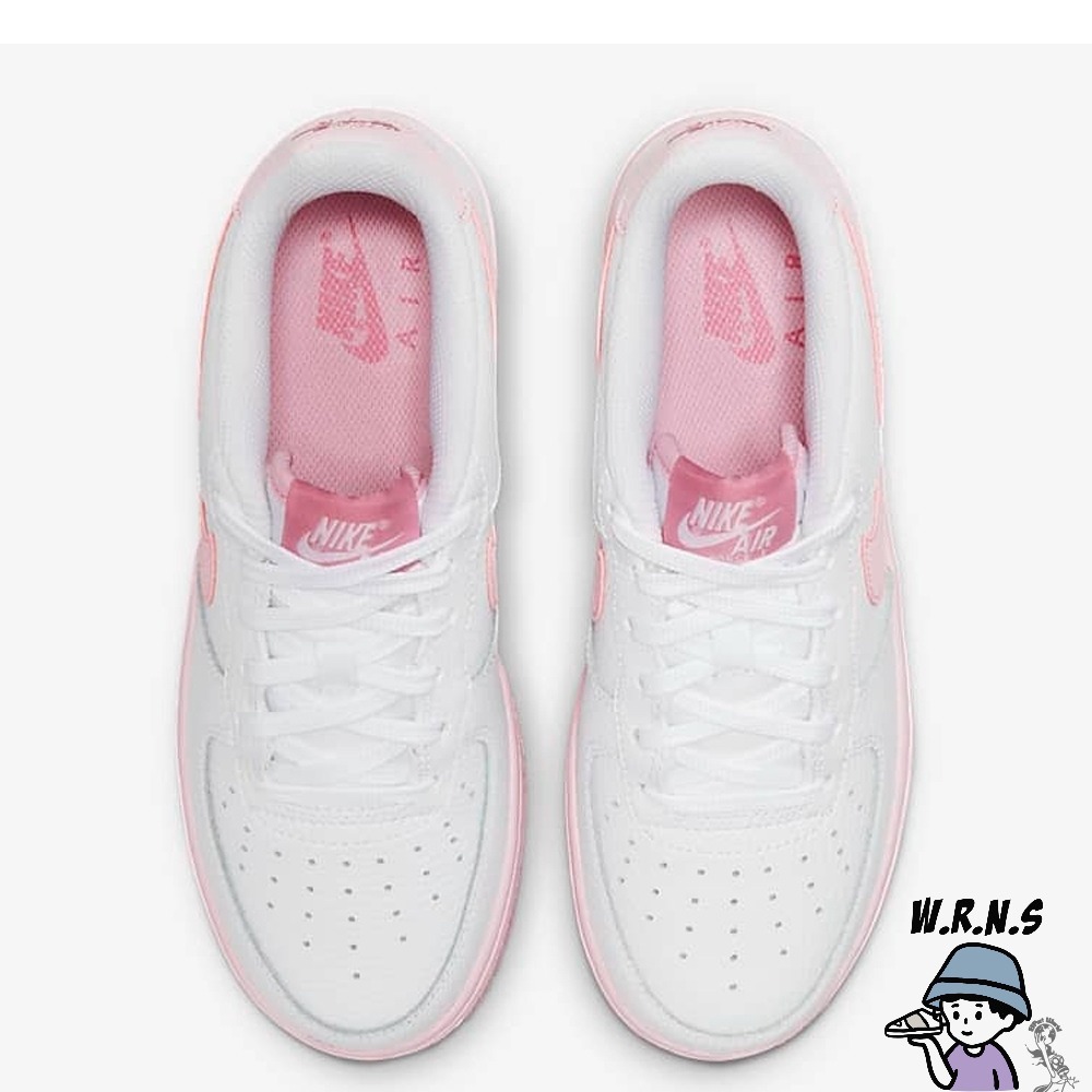 Nike 女鞋 大童鞋 休閒鞋 Air Force 1 GS 草莓優格 粉白 CT3839-107-細節圖6