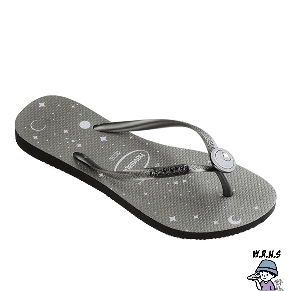 Havaianas 哈瓦仕 女鞋 拖鞋 夾腳拖 人字拖 水鑽 月亮 星星 灰4147064-0090W-細節圖3