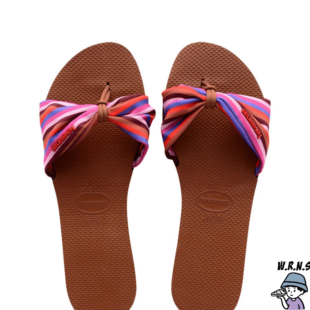 Havaianas 哈瓦仕 女鞋 拖鞋 夾腳拖 平底涼鞋 碎花 咖啡 4148246-1976W-細節圖2