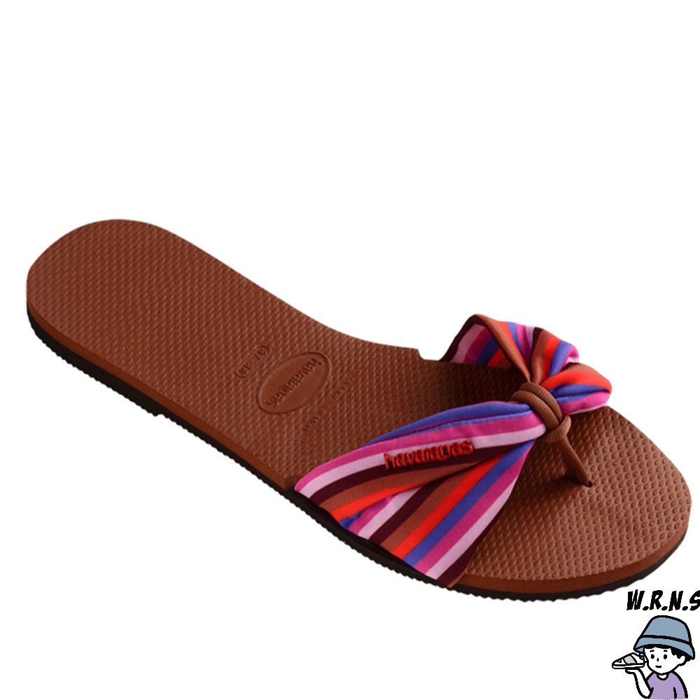 Havaianas 哈瓦仕 女鞋 拖鞋 夾腳拖 平底涼鞋 碎花 咖啡 4148246-1976W-細節圖3