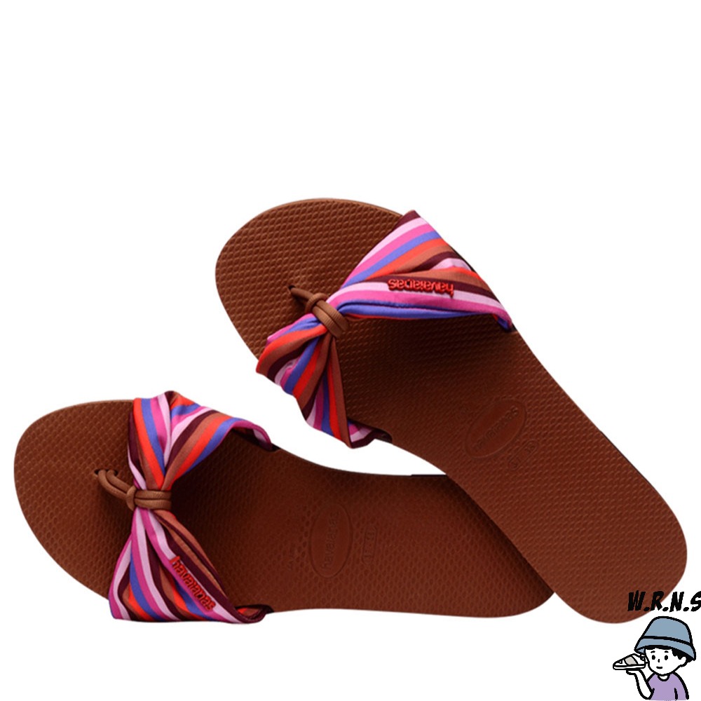 Havaianas 哈瓦仕 女鞋 拖鞋 夾腳拖 平底涼鞋 碎花 咖啡 4148246-1976W-細節圖5