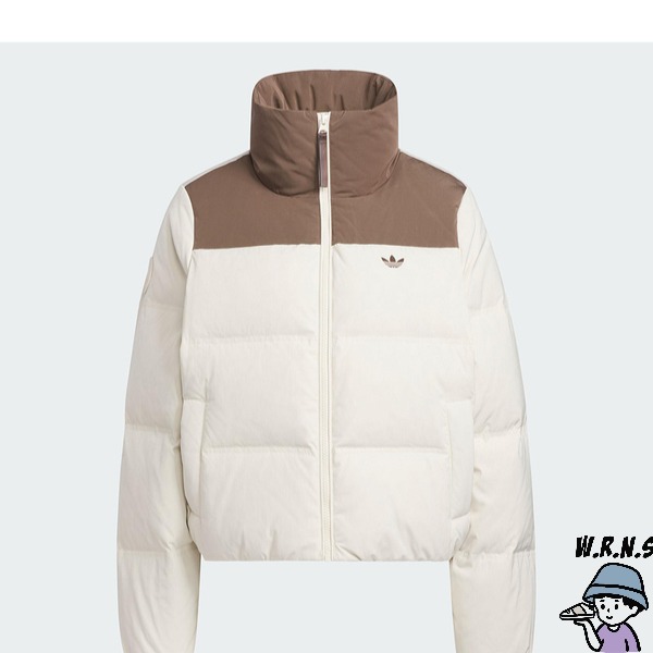 Adidas 女裝 羽絨外套 防風 保暖 白咖【W.R.N.S】IU4813-細節圖2