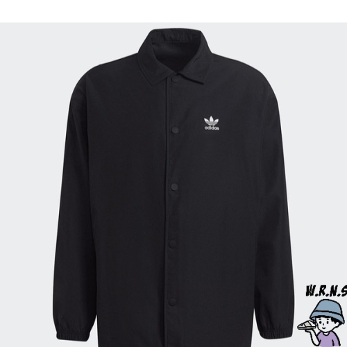 Adidas 男裝 外套 教練外套 口袋 三葉草 黑【W.R.N.S】H09129