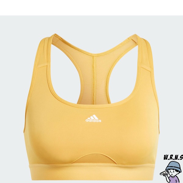 Adidas 女裝 運動內衣 排汗 涼感 中度支撐 黃【W.R.N.S】IK0166-細節圖2