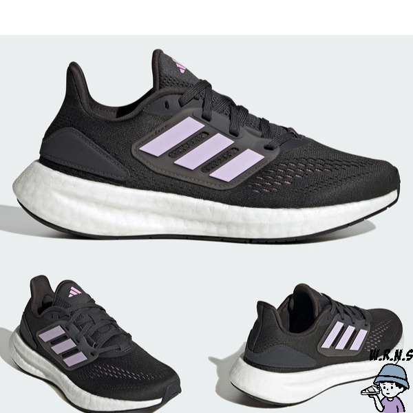 Adidas 女鞋 大童 慢跑鞋 緩震 PUREBOOST 22 黑紫/黑黃【W.R.N.S】IF5550/IF5544-細節圖3