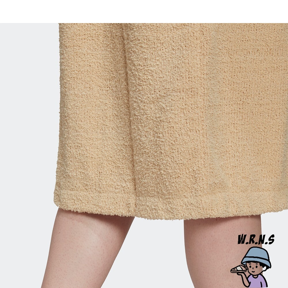 Adidas KIMONO 女裝 外套 浴袍 長版 寬鬆 毛絨 米 奶茶H18831-細節圖9