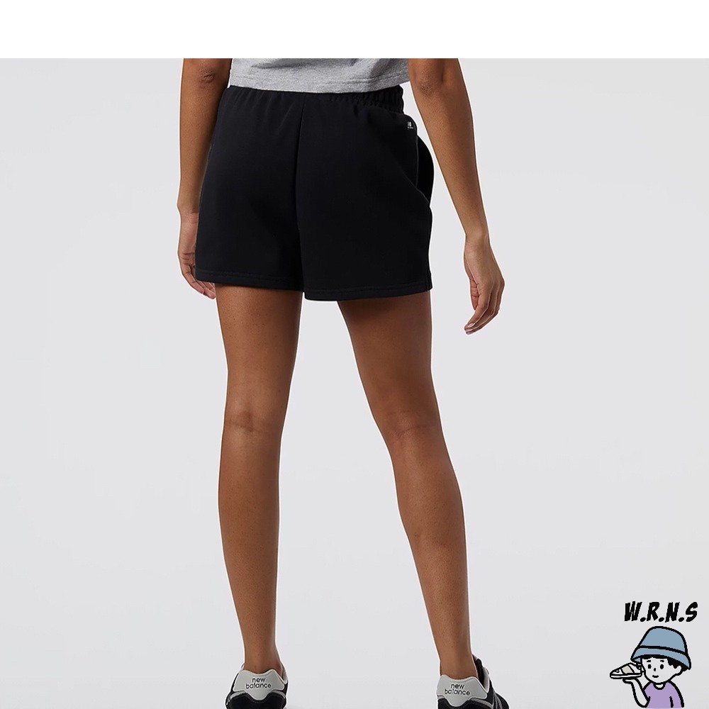 New Balance 女裝 短褲 休閒 高腰 經典 毛圈布 LOGO 黑 WS23501BK-細節圖3