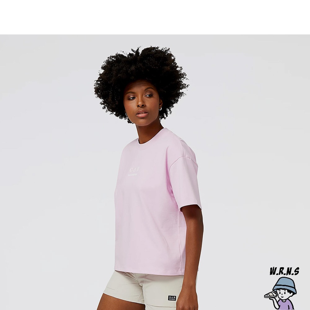 New Balance 女裝 短袖上衣 純棉 美版 粉紫 WT31505LLC-細節圖3