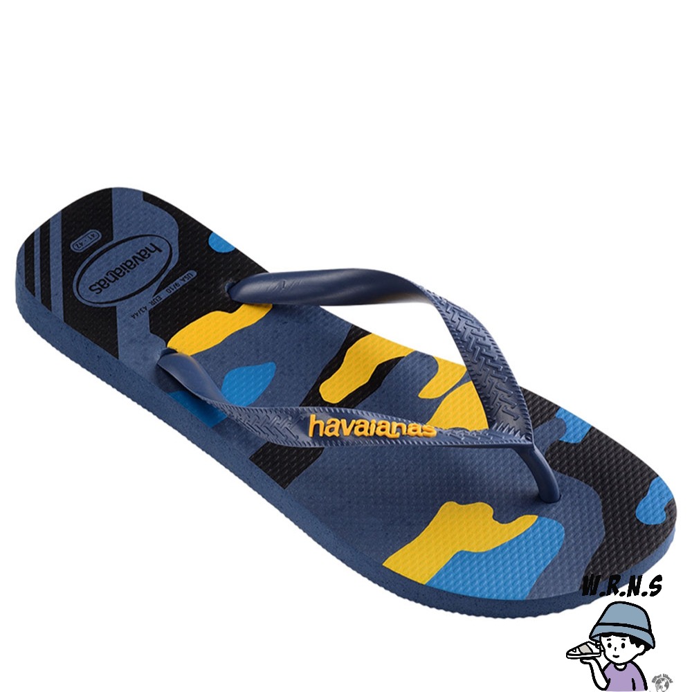 Havaianas 哈瓦仕 男鞋 拖鞋 夾腳拖 迷彩 藍黃 4141398-0089M-細節圖3