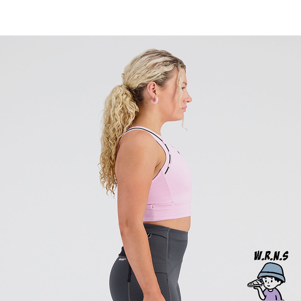 New Balance 女裝 運動內衣 中強度 可拆式胸墊 反光 粉紫WB23259LLC-細節圖4
