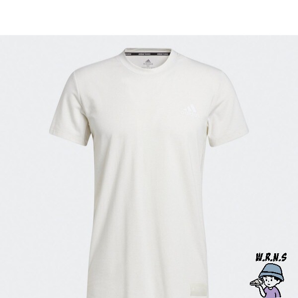 Adidas 男裝 短袖上衣 T恤 吸濕排汗 前短後長 白GL0446-細節圖2
