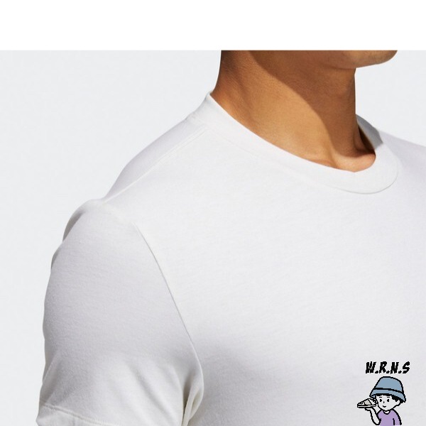 Adidas 男裝 短袖上衣 T恤 吸濕排汗 前短後長 白GL0446-細節圖6