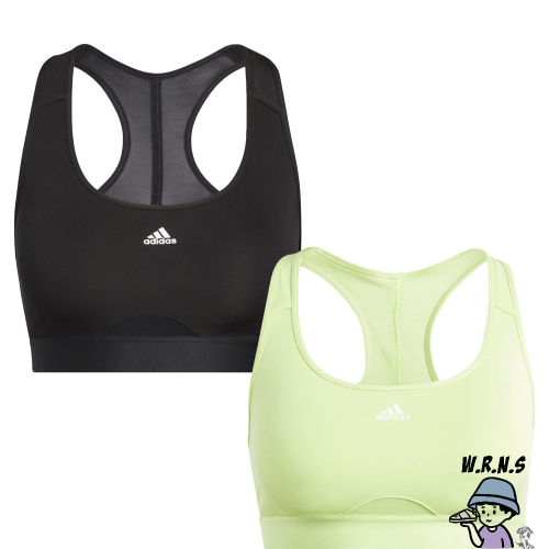 Adidas 女裝 運動內衣 中度支撐 排汗 可拆式胸墊 黑/綠 HC7489/IK0165