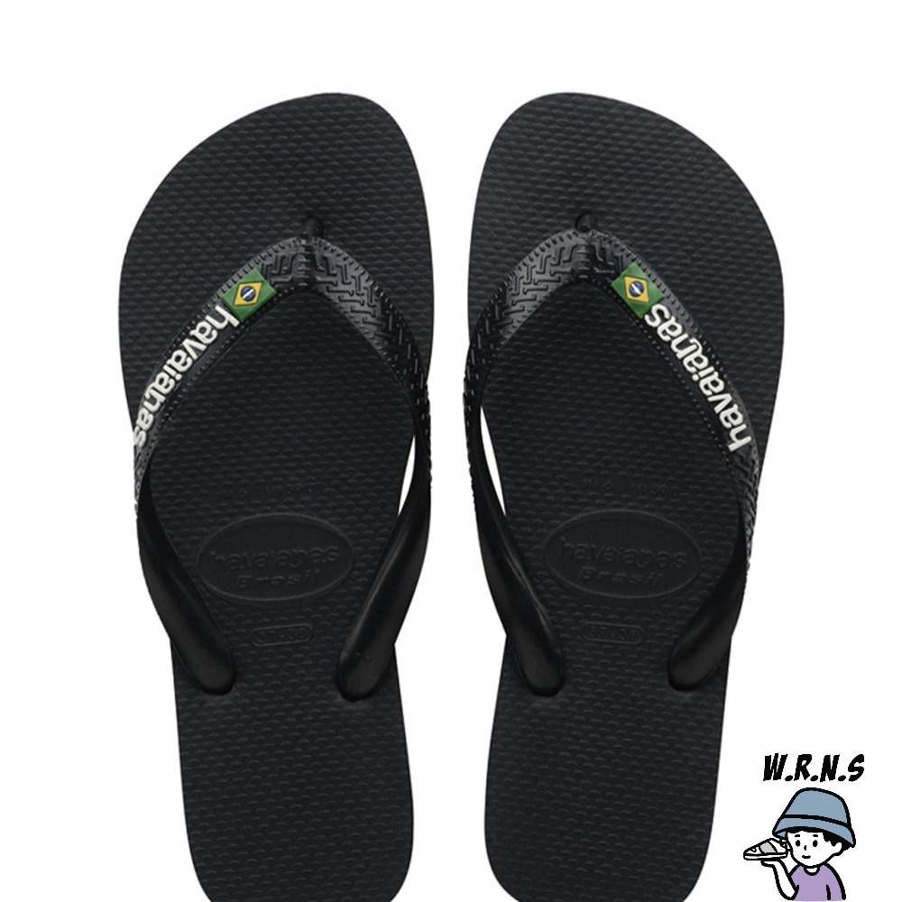 Havaianas 哈瓦仕 男鞋 女鞋 拖鞋 夾腳拖 巴西國旗 黑4110850-1069U-細節圖2