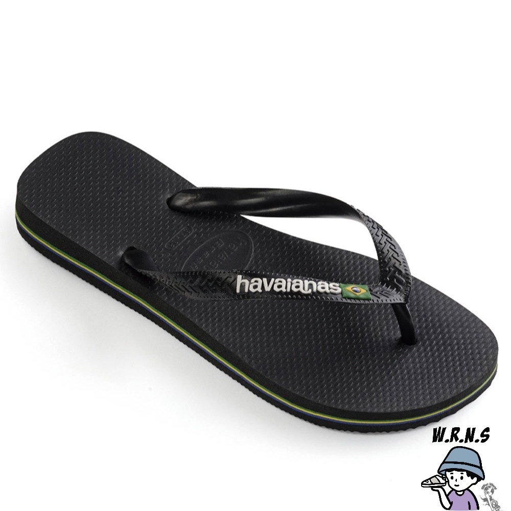 Havaianas 哈瓦仕 男鞋 女鞋 拖鞋 夾腳拖 巴西國旗 黑4110850-1069U-細節圖3