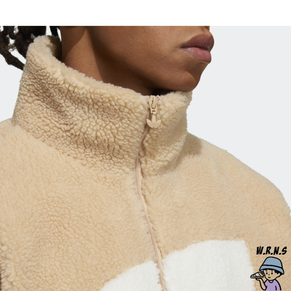 Adidas 男裝 女裝 外套 羊羔絨 黑/米HR3486/HR3487-細節圖9