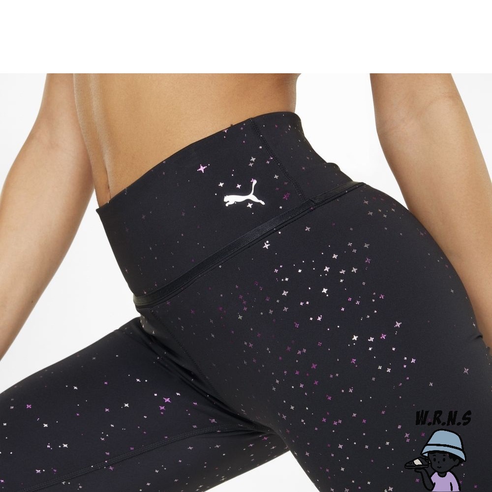 PUMA Stardust 女裝 緊身褲 訓練 健身 排汗 透氣 滿版星塵圖 隱藏式口袋 黑52137501-細節圖5
