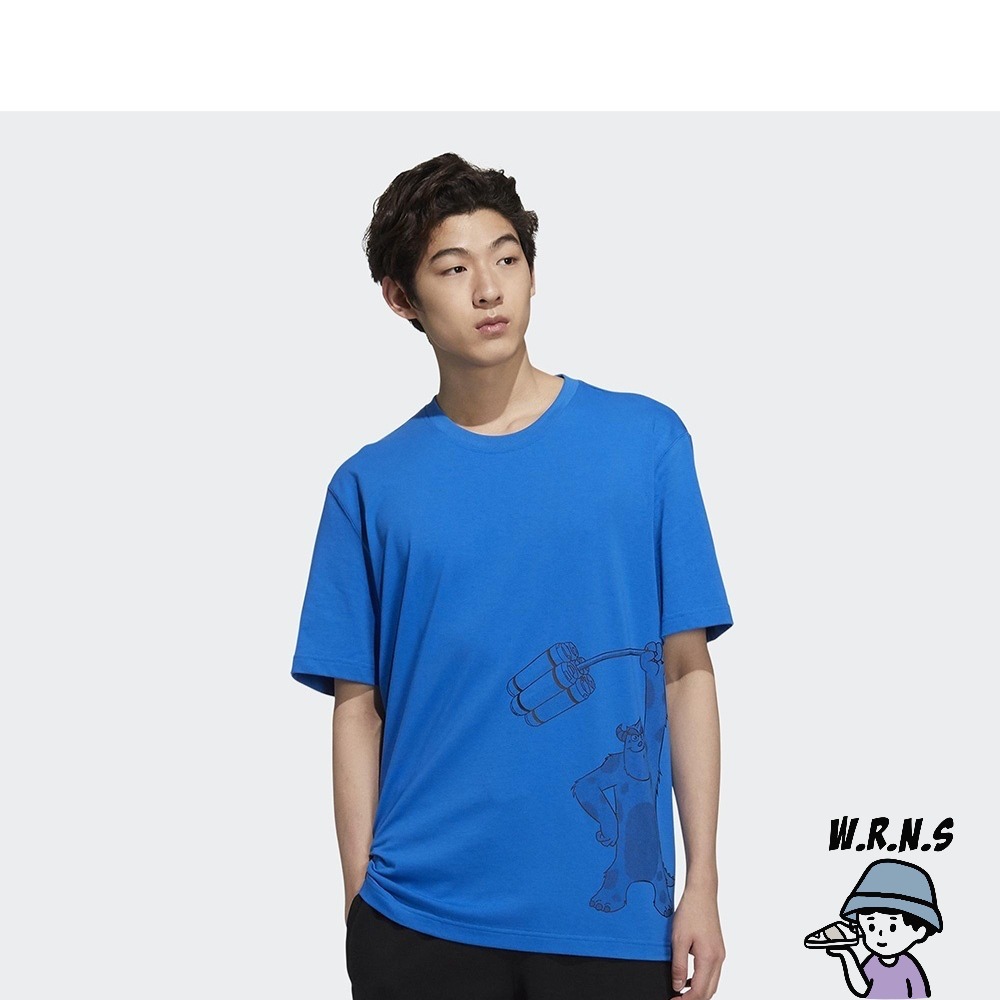 Adidas X DISNEY PIXAR MANGA 男裝 短袖上衣 怪獸電力公司 毛怪 藍HD9084-細節圖2