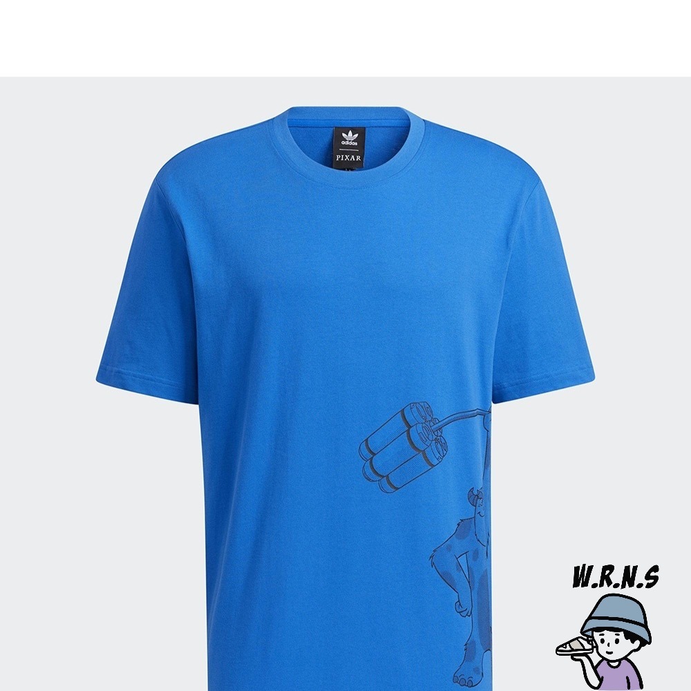 Adidas X DISNEY PIXAR MANGA 男裝 短袖上衣 怪獸電力公司 毛怪 藍HD9084-細節圖5