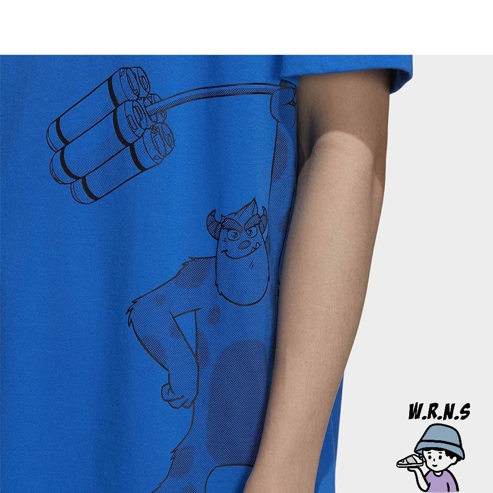 Adidas X DISNEY PIXAR MANGA 男裝 短袖上衣 怪獸電力公司 毛怪 藍HD9084-細節圖7