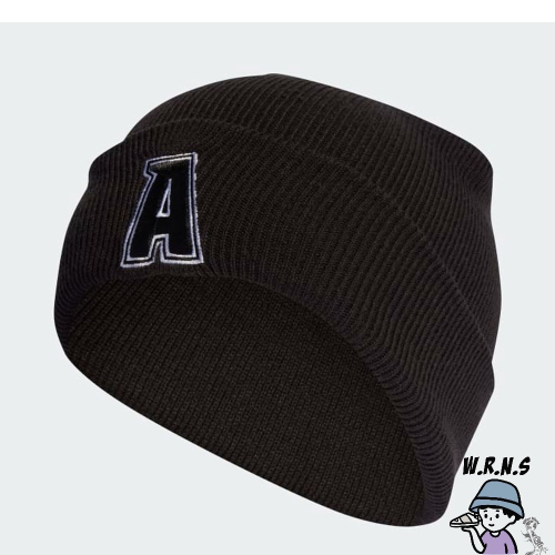 Adidas 毛帽 刺繡 A字 黑 IB3236