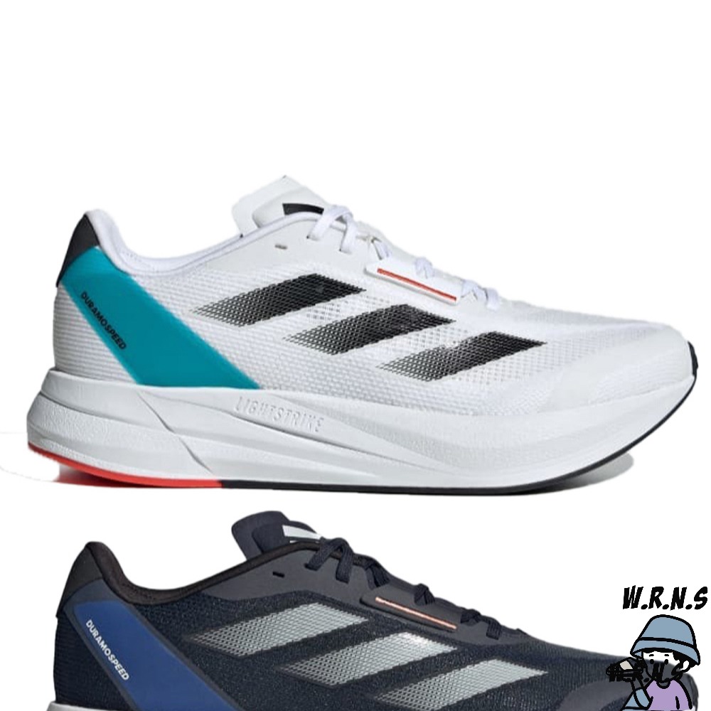 Adidas 男鞋 慢跑鞋 緩震 輕量 Duramo Speed 白/藍 IE9674/IF0566-細節圖2