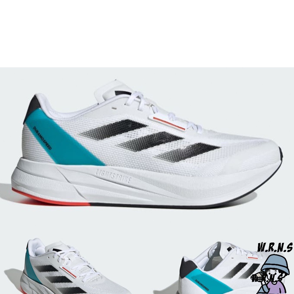 Adidas 男鞋 慢跑鞋 緩震 輕量 Duramo Speed 白/藍 IE9674/IF0566-細節圖3