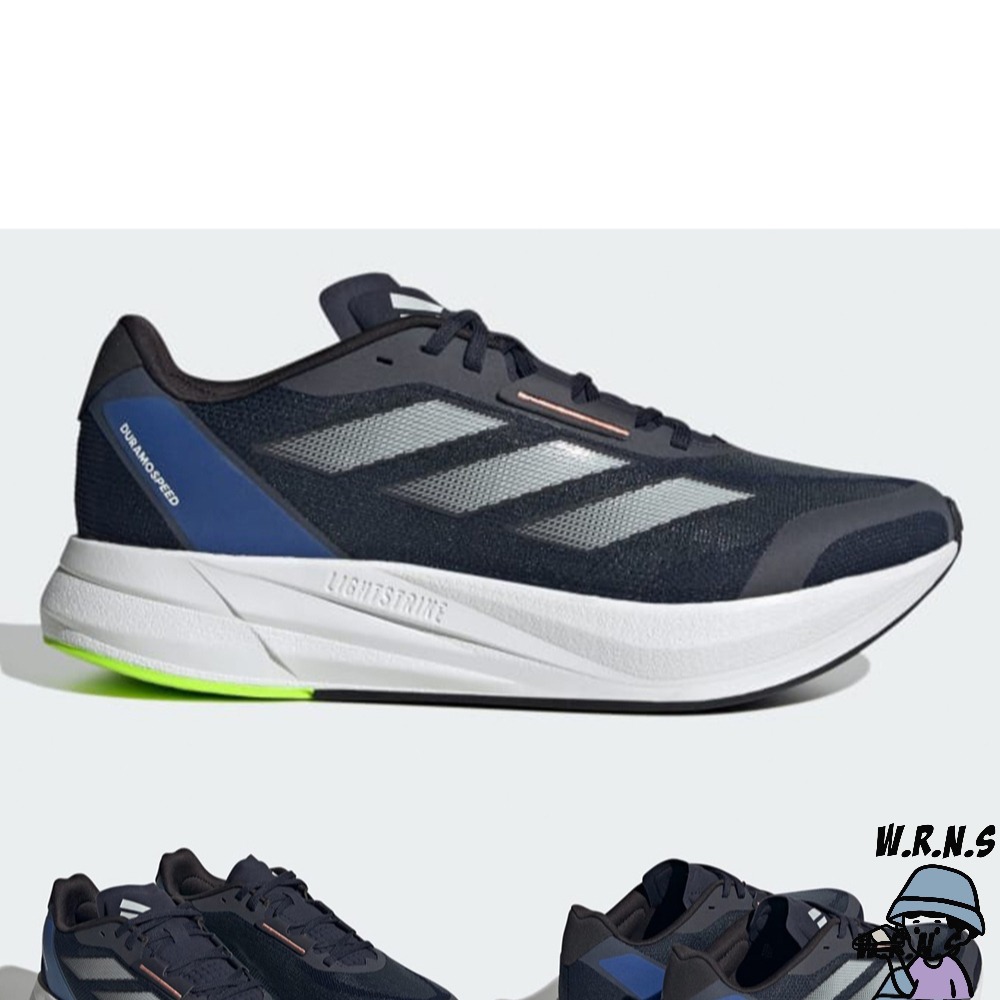 Adidas 男鞋 慢跑鞋 緩震 輕量 Duramo Speed 白/藍 IE9674/IF0566-細節圖4