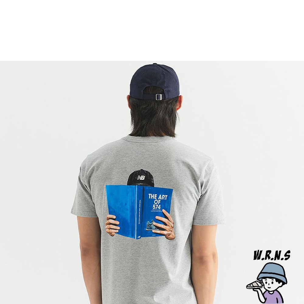 New Balance 男裝短袖上衣 574 印花 純棉 美版 灰MT33563AG-細節圖3